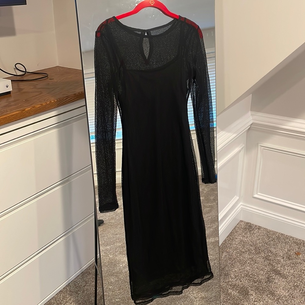 Lace, slip dress, midi, gorgeous detail. Chelsea 28, medium.